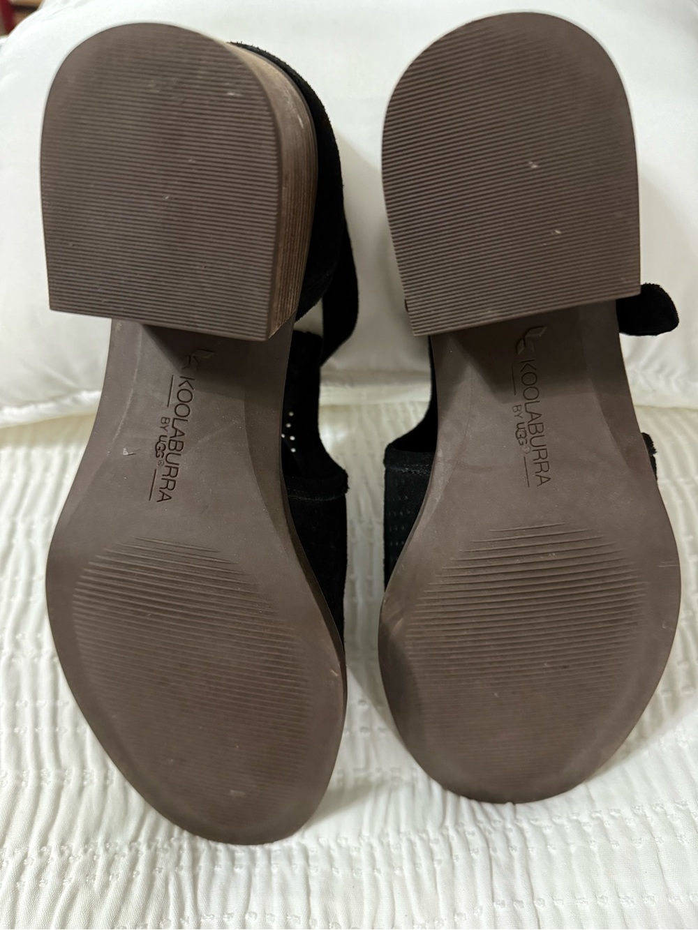 Koolaburra by Ugg Black Suede Block Heel Sandals - Picture 5 of 7